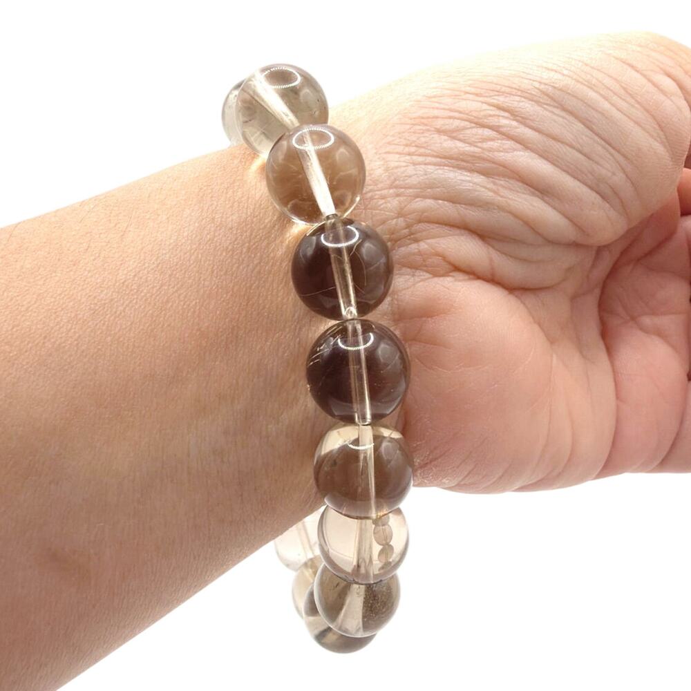 Rutilated Quartz Gemstones Beads 8mm Stretchy Bracelet 7-8”